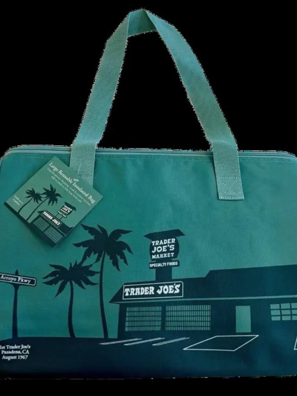 Trader Joe's Dusty Blue Large Reusable Insulated Cooler Bag 8 Gallon NWT - Picture 4 of 4